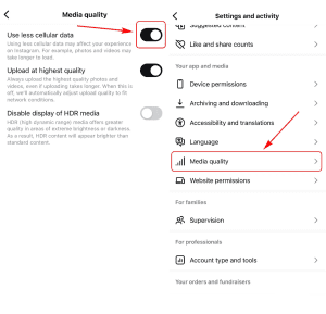 آموزش تصویری کاهش مصرف اینترنت اینستاگرام