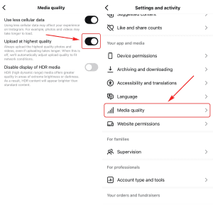 آموزش تصویری کاهش مصرف اینترنت اینستاگرام