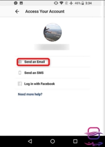 بازیابی رمز اینستاگرام با ایمیل