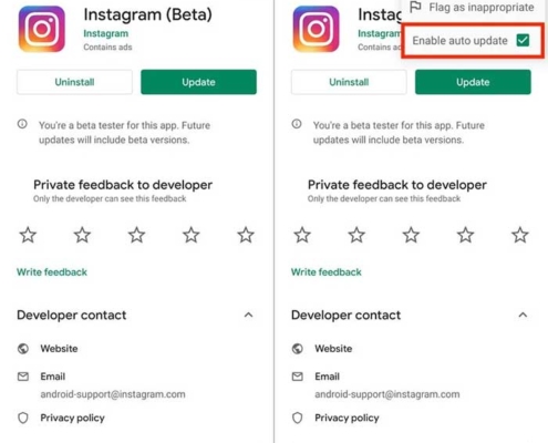 غیرفعال کردن آپدیت خودکار اینستاگرام در گوگل پلی استور