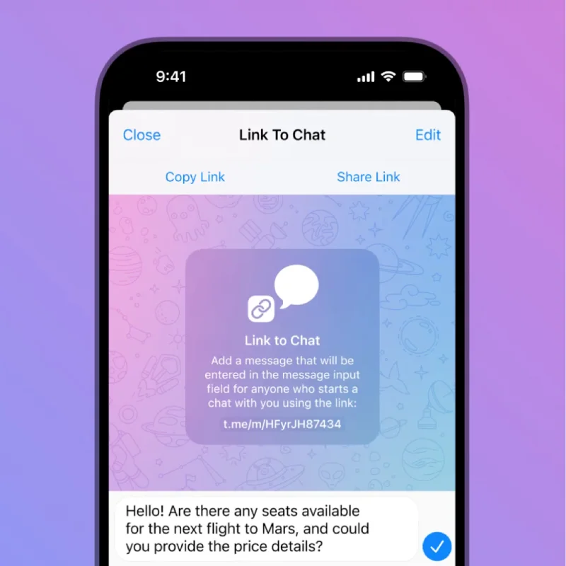 لینکهای مستقیم برای شروع چت با کسبوکار