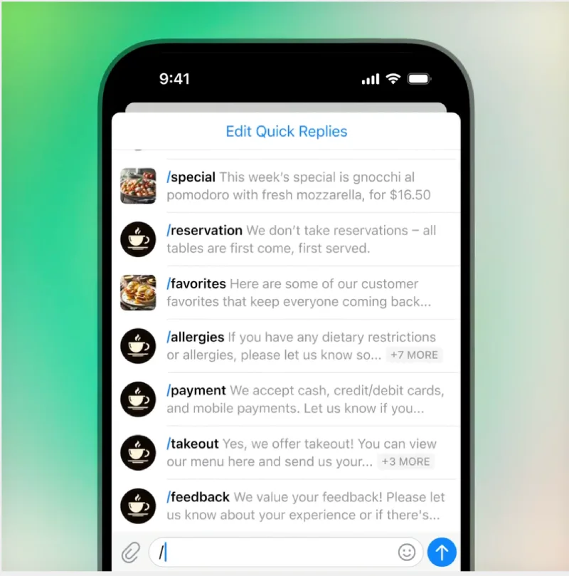 پاسخهای سریع (Quick Replies)