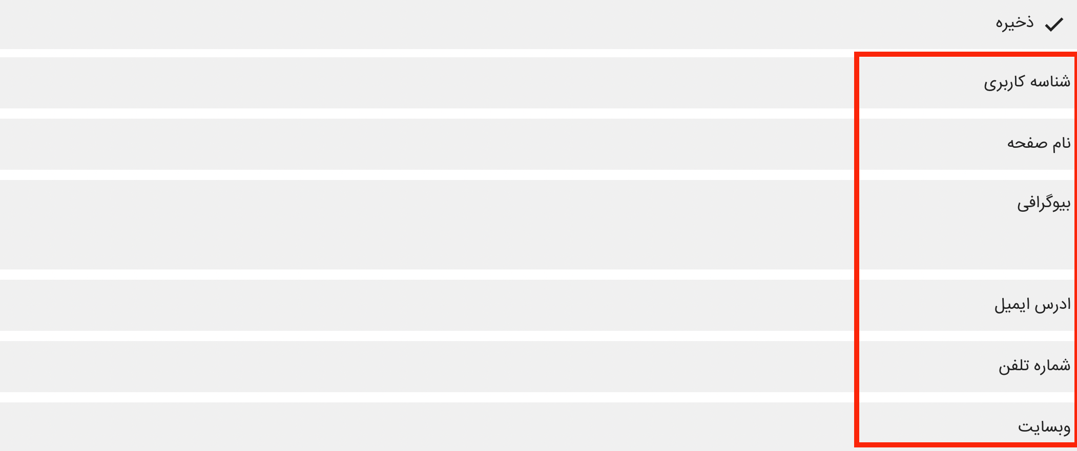 تکمیل اطلاعات اولیه پیج کاری در روبیکا