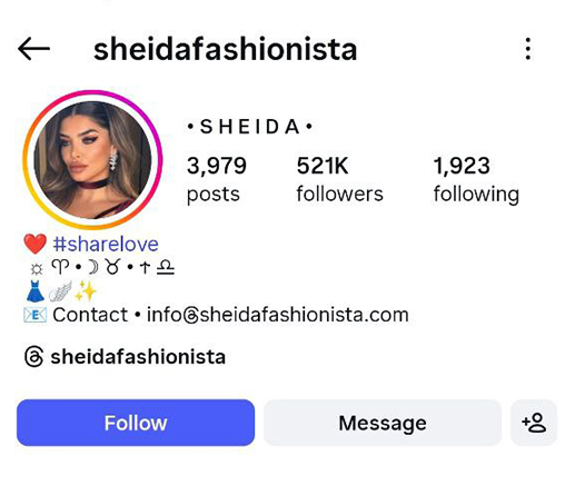 شیدا بلاگر زن اینستاگرام